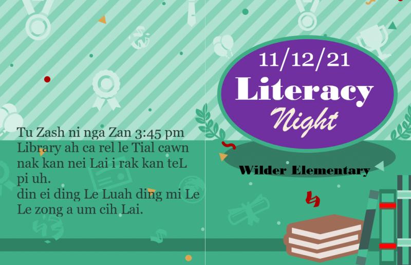 Translated into Hakha Chin